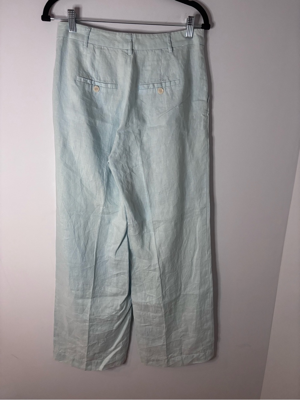 Part Two Blue Wide Leg 100% Linen Pants - Picture 4 of 6